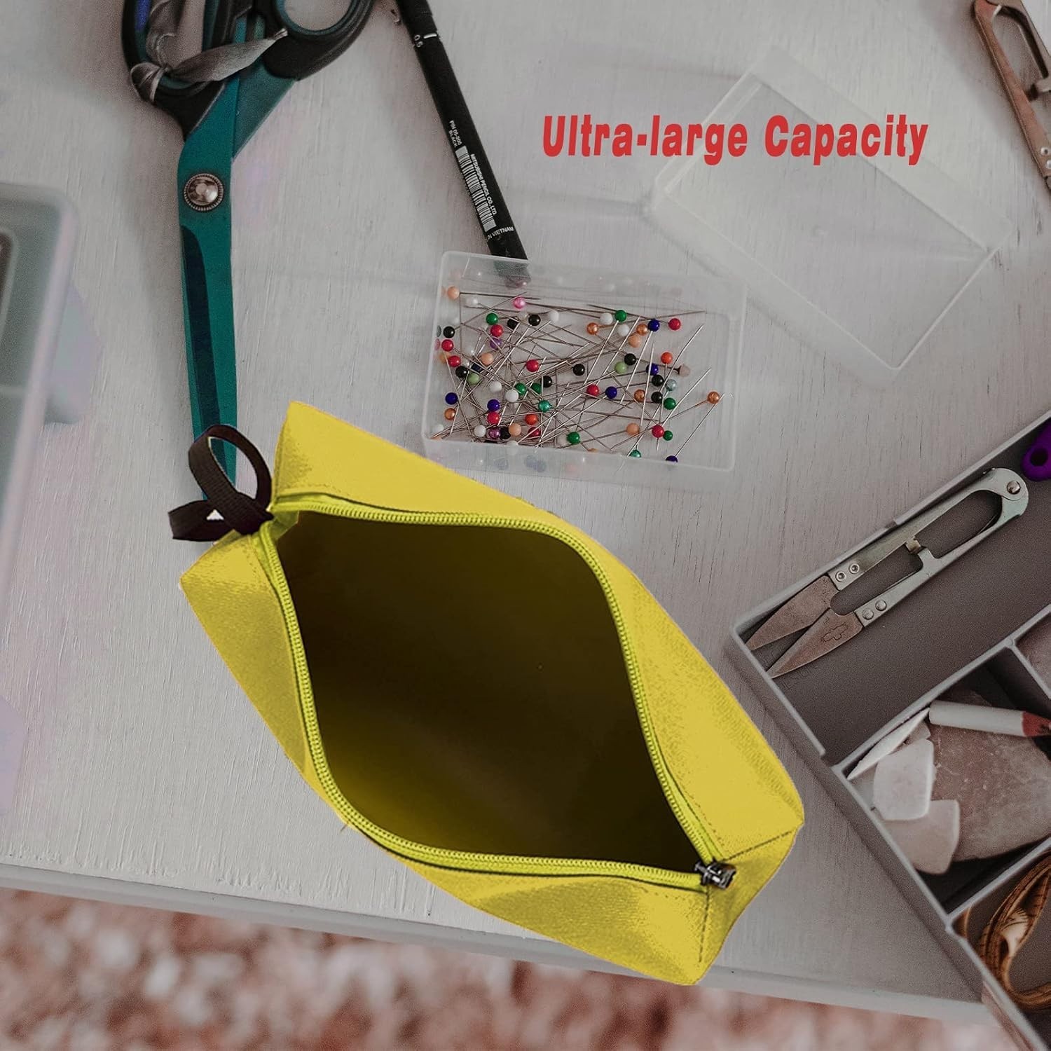 Portable Small Tool Pouch with Handle and Multiple Compartments