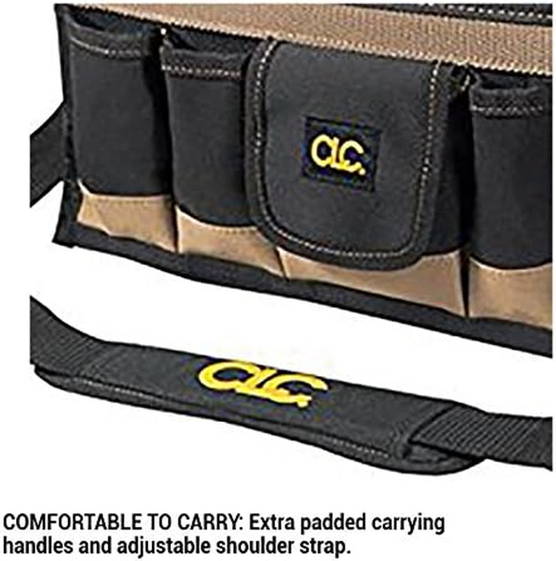 CLC Custom Leathercraft 1529 16 In. Center Tray Tool Bag, 16 Pocket
