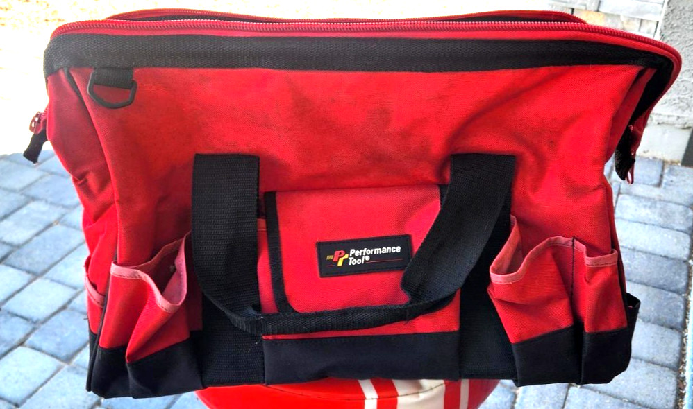 Jumbo! 18″! PT Performance Tool Bag /Tote! ~Red Nylon! Lots of Storage Pockets!