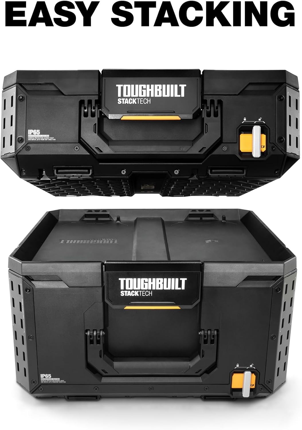 StackTech XL Tool box Organizer with Lock and Removable Tray Black