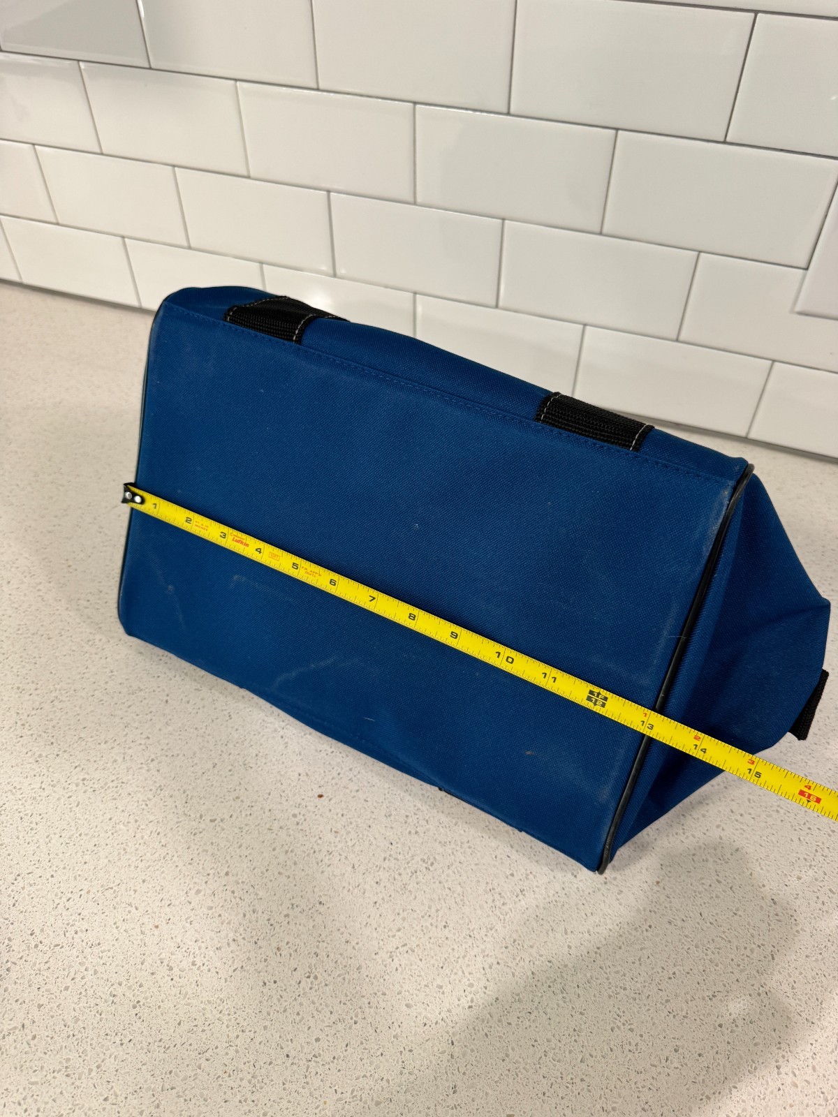 Bosch Tool Bag Medium Blue Contractor Canvas Zip 13″ with Handles Wide Mouth
