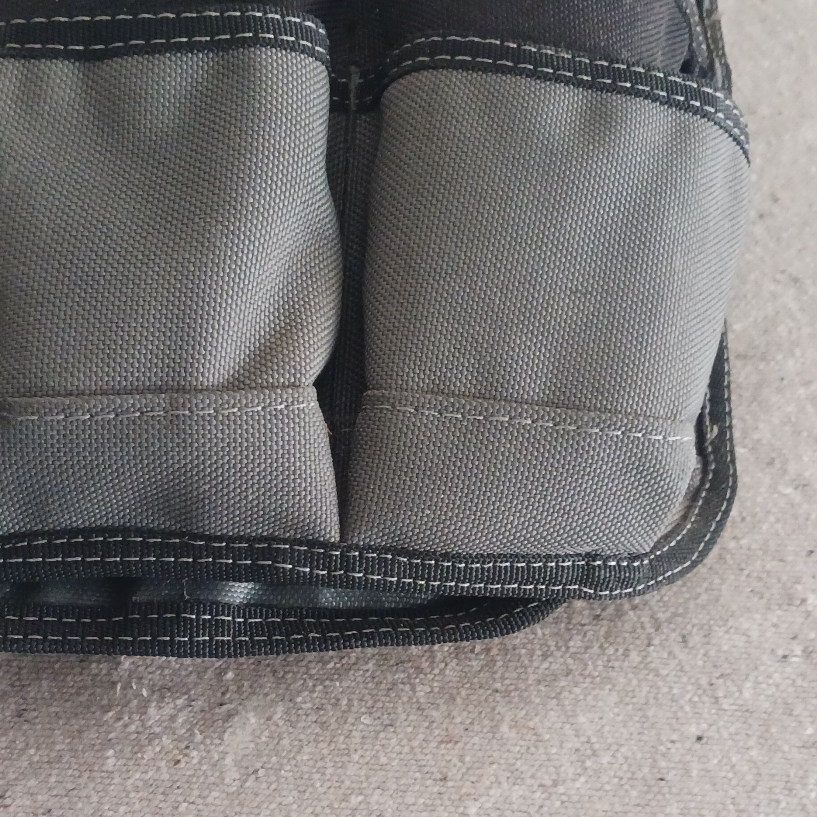 TOUGHBUILT Fabric Tool Bucket Organizer, Gray/Black, Multiple Pockets