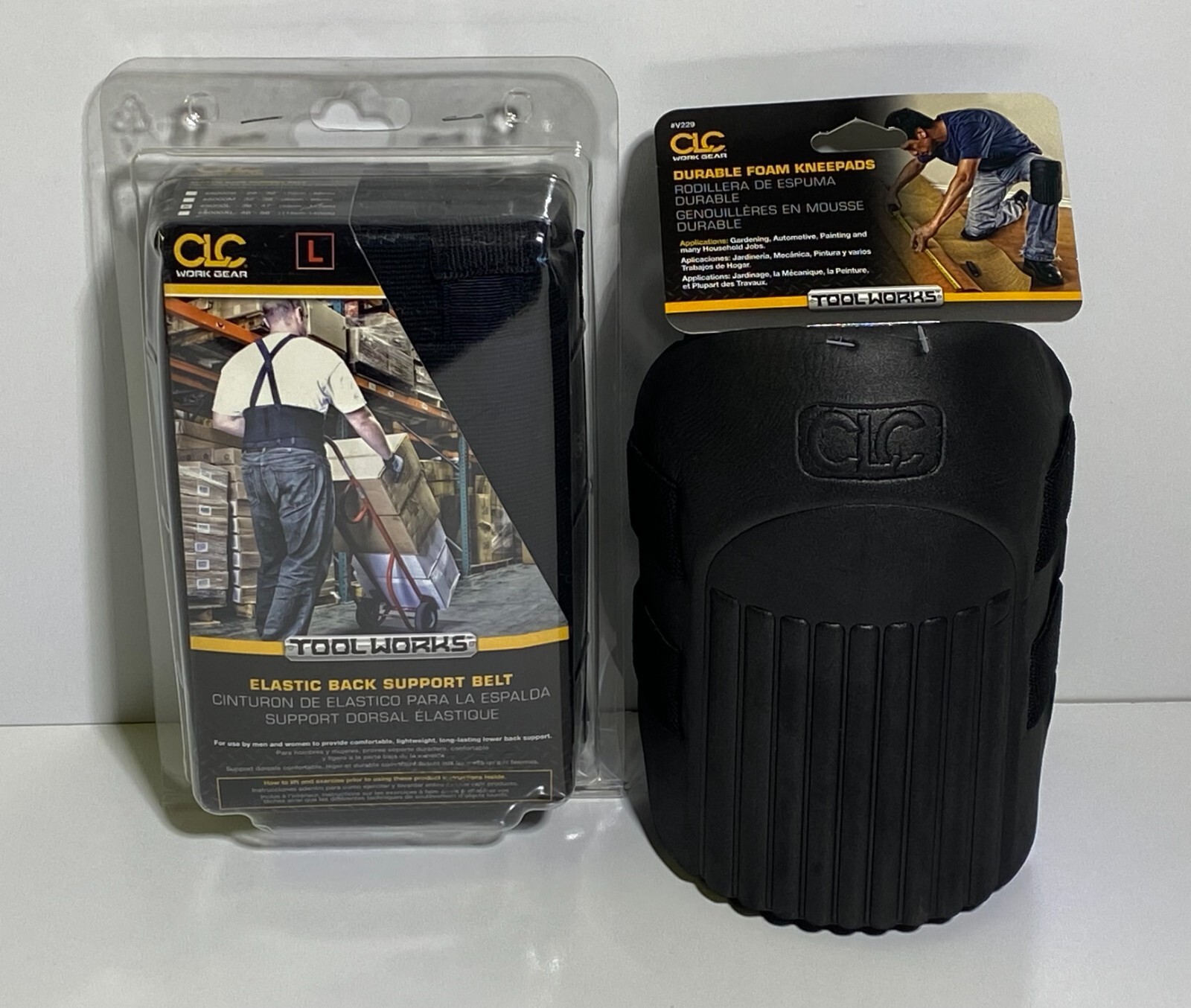 CLC Custom Leather Craft Toolworks Work Gear Support Belt & Kneepads Gift Pack