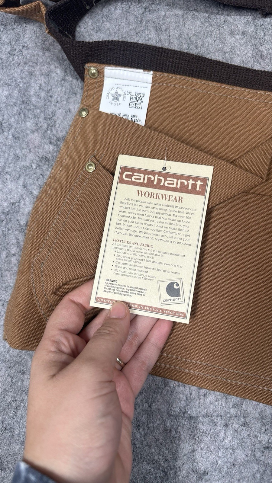 Vintage Carhartt Men’s Firm Duck Waist Apron Brown L/XL A09