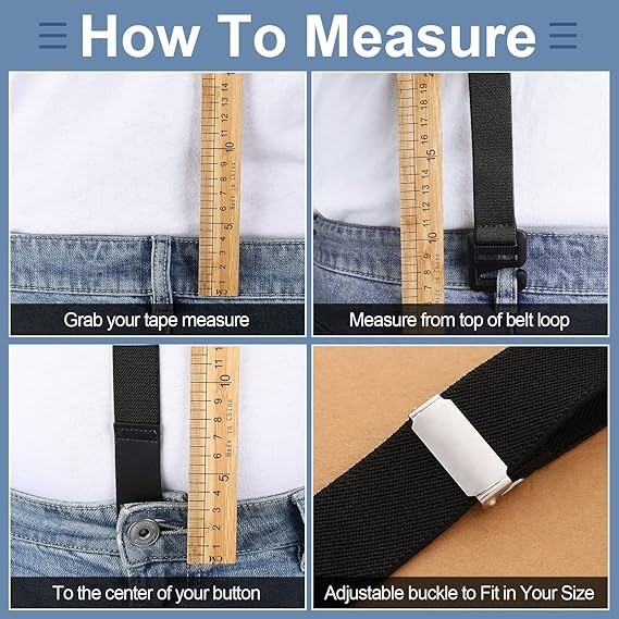 Eurzom 2 Pcs Hidden Suspenders for Men Under Shirt X-Large, Black, Beige
