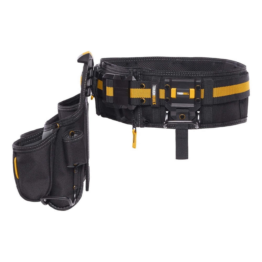 TOUGHBUILT Belt, 48-32 in, Blk/Ylw, 4.75 inW 857FZ8