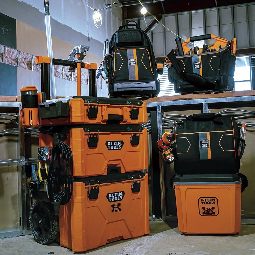 Klein Tools 62202MB MODbox Tool Tote, Part of the Mobile Black/Orange