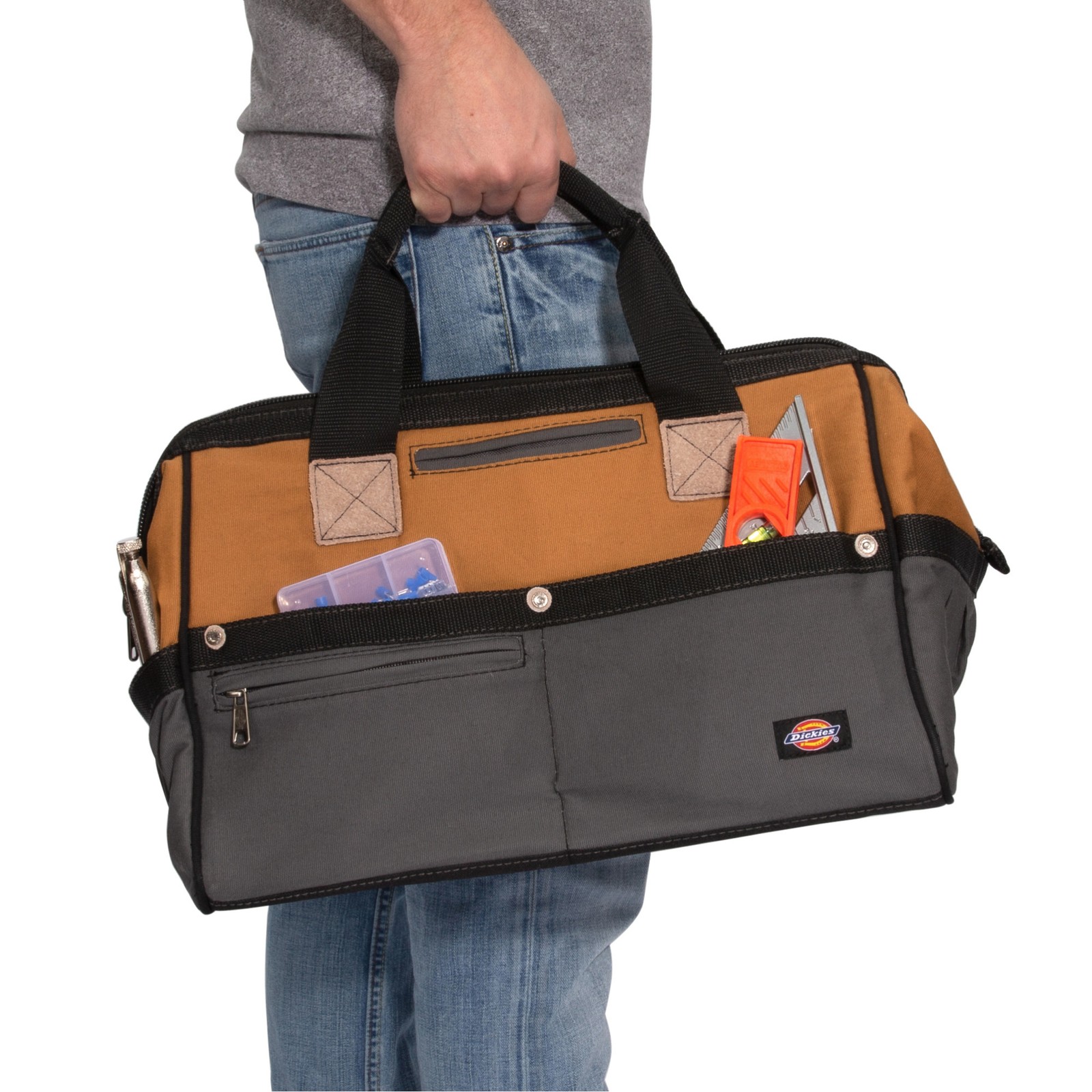 Work Tool Bag 16 inch Gray Tan Dickies 57031
