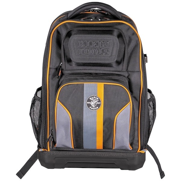 Klein Tools 62805Bptech Tool Backpack, Black/Orange, 1680D Ballistic Weave