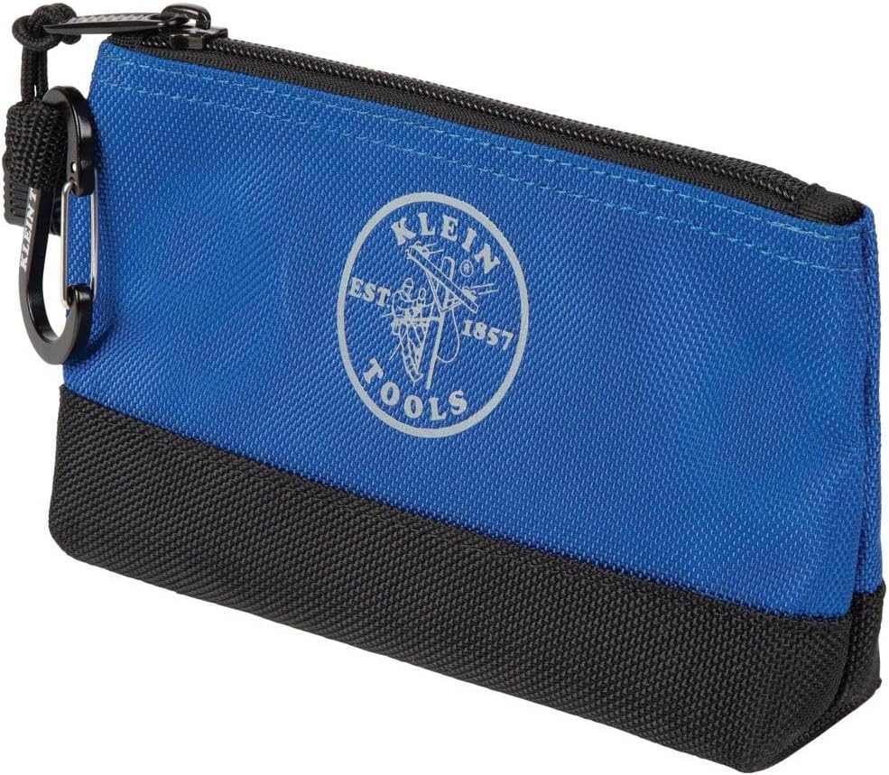 55559 Stand-Up Zipper Bag Tool Pouch with Carabiners, 7-Inch Blue and 14-Inch Gr