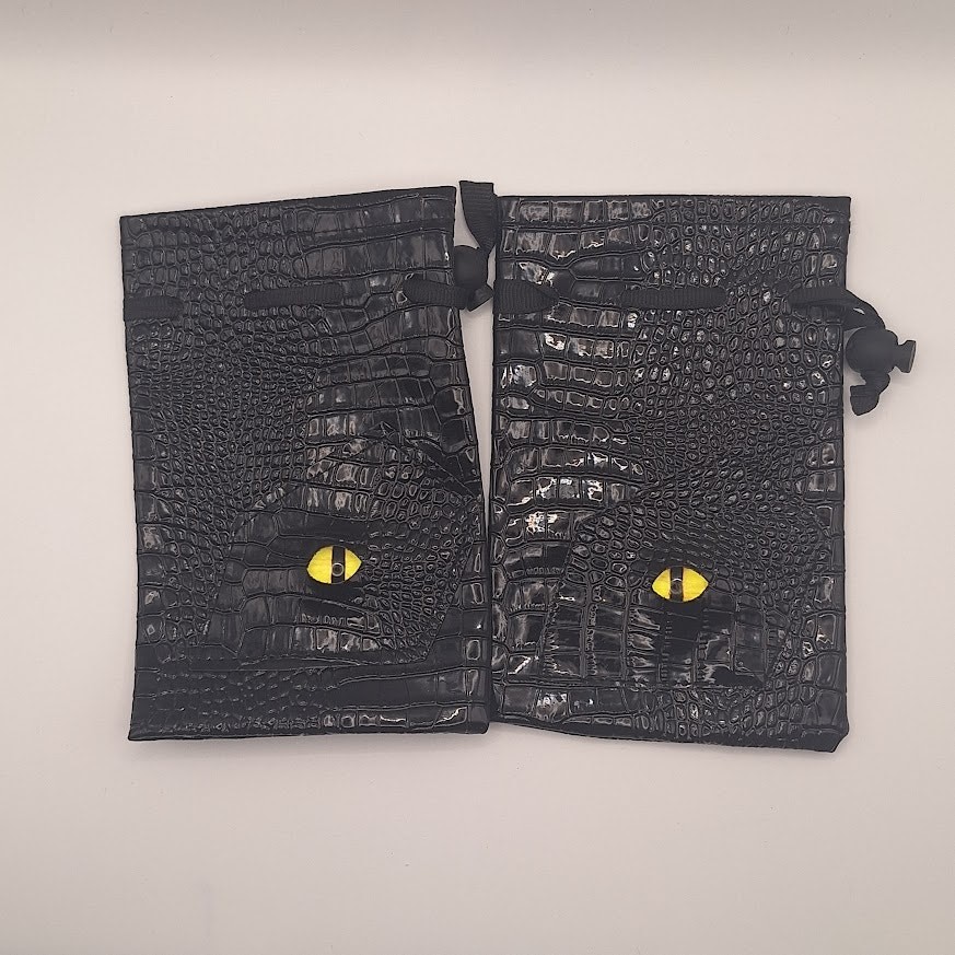 5 Pack Demon Eye Leather Dice Bags RPG Tabletop Drawstring Dice Storage