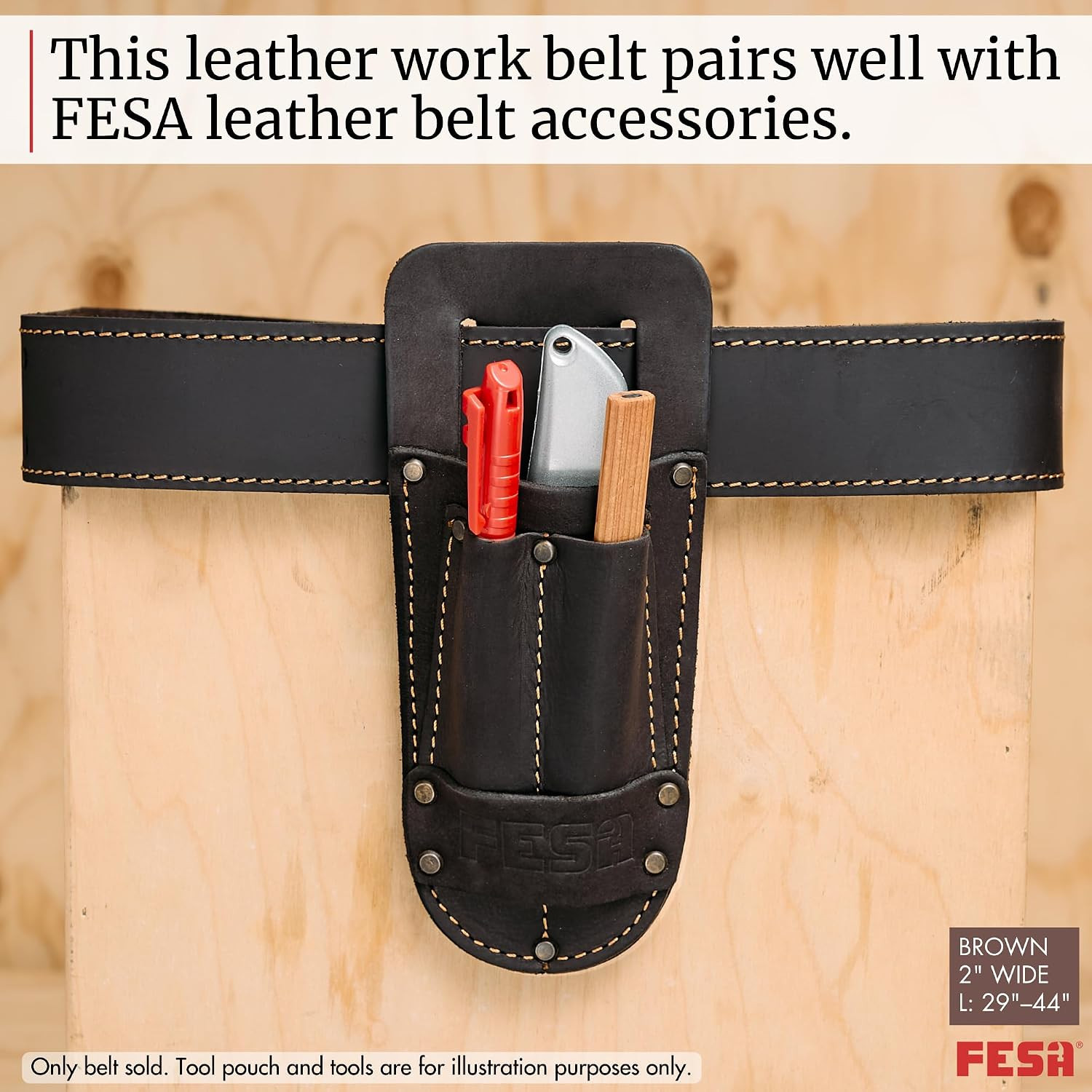 Men’S Leather Tool Belt – Handcrafted Top Grain Leather Tool Pouch Belt for Carp