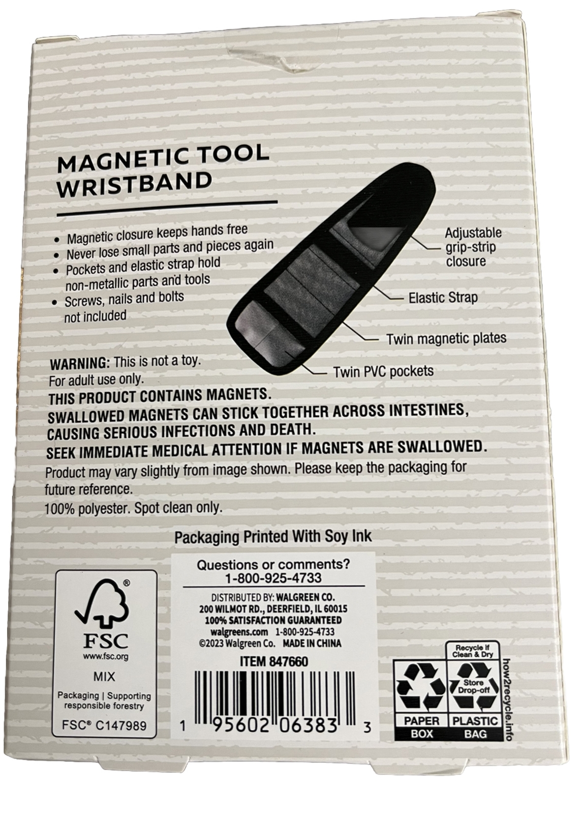 Modern Expressions Magnetic Wristband Strap Tools Holder for Screws, Bolts,…