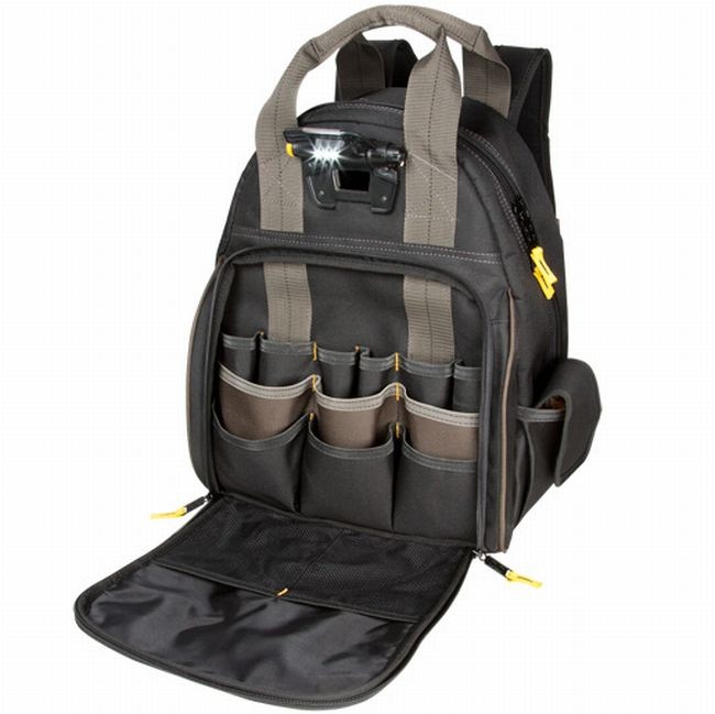 CLC Tech Gear 53 Pocket LED Lighted Tool Backpack