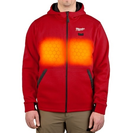 Milwaukee Tool M200r-20S Men’s Heated Hoodie, Up To 8 Hours Time, Zipper