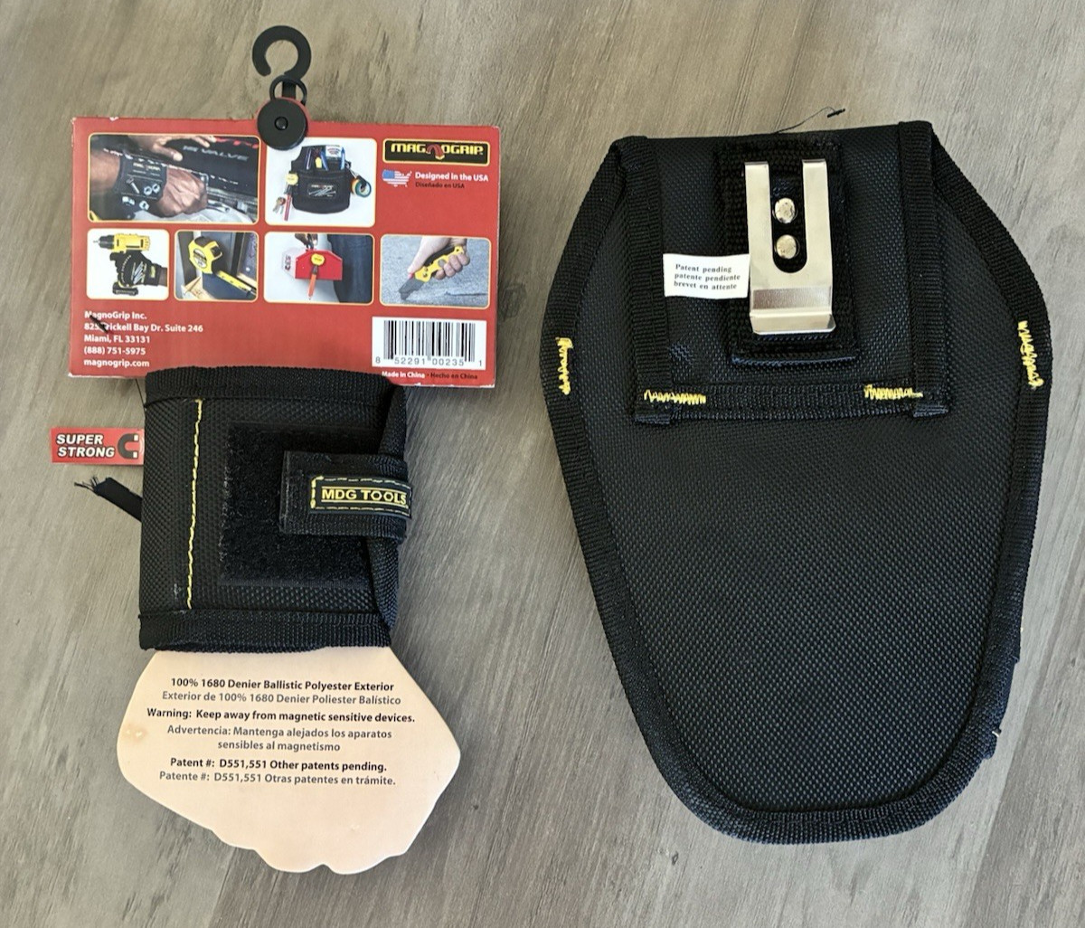 MagnoGrip Pro Drill Holster – Left/Right Handed, PLUS Magnetic Wristband – Black