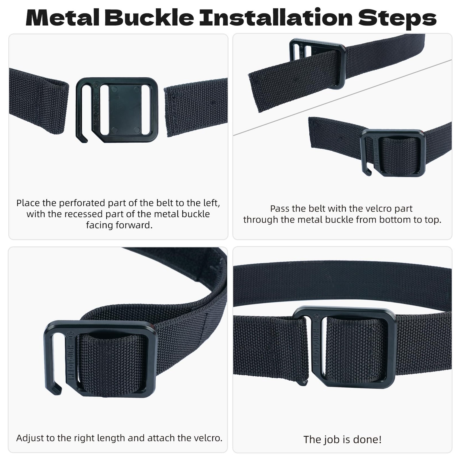 Modular EDC Tool Belt – 1.75 Inch Hook & Loop Adjustable Black Nylon Work Bel…