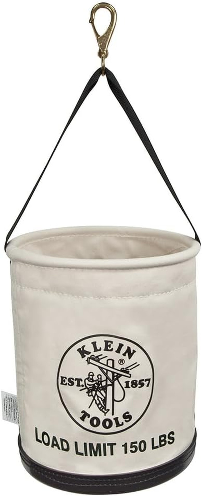 5109SLR Canvas Bucket, All-Purpose Tool Bucket with Plastic Bottom with Drain Ho
