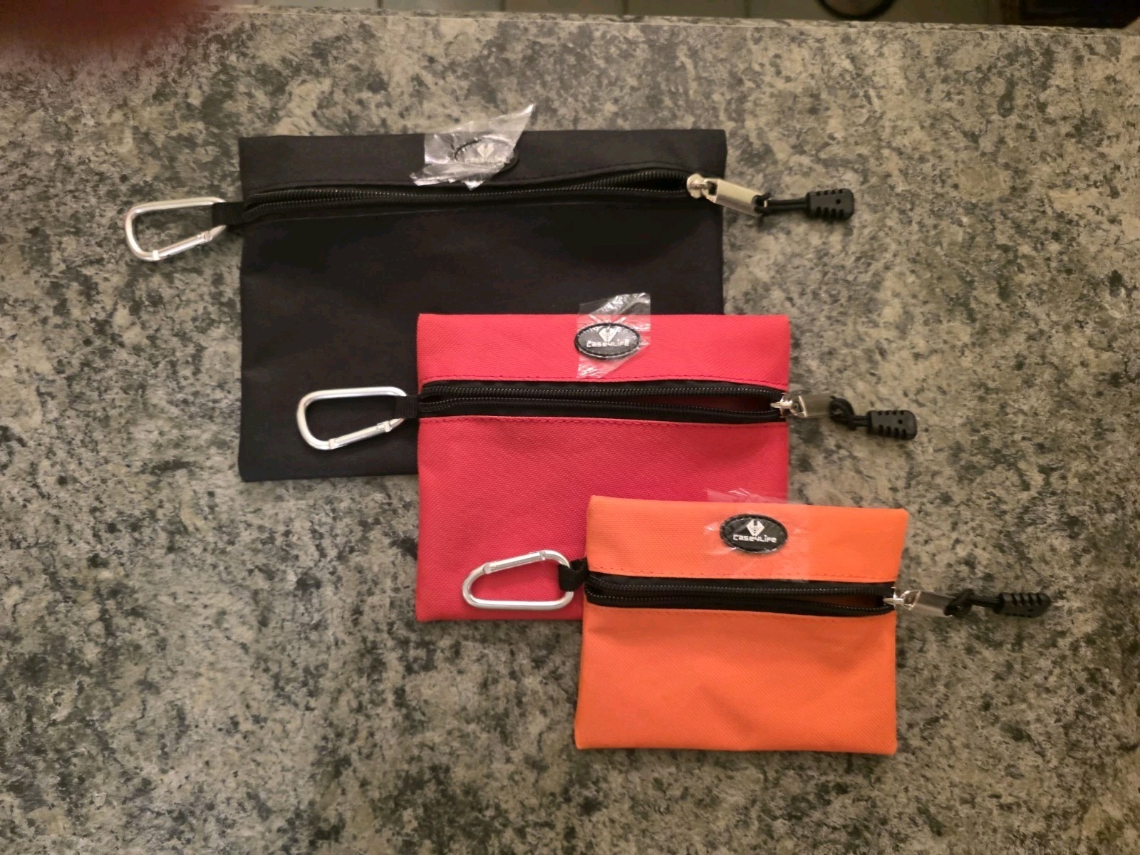 Heavy Duty Tool Pouch Bag Organizers with Carabiner Set of 3 colors New