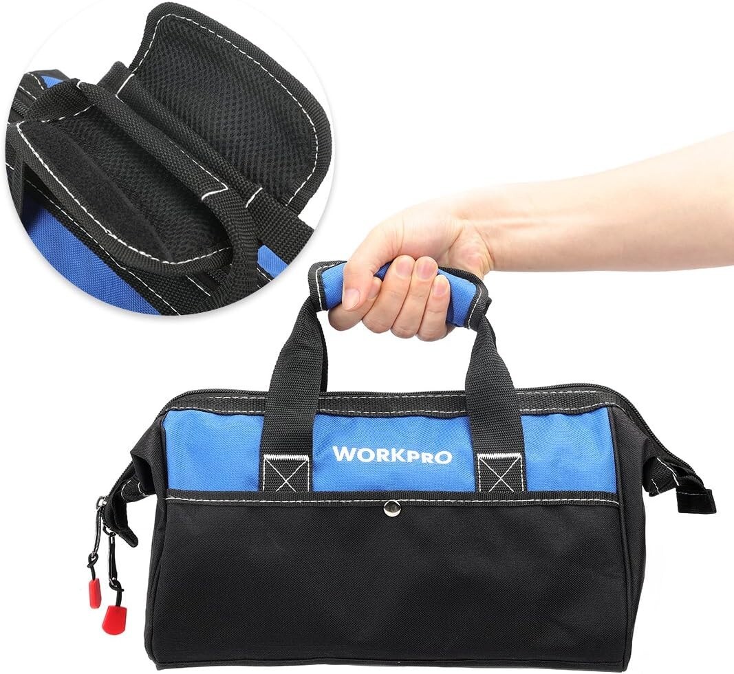 13-Inch Wide Mouth Tool Bag – Durable Polyester with Pockets for Easy Storage