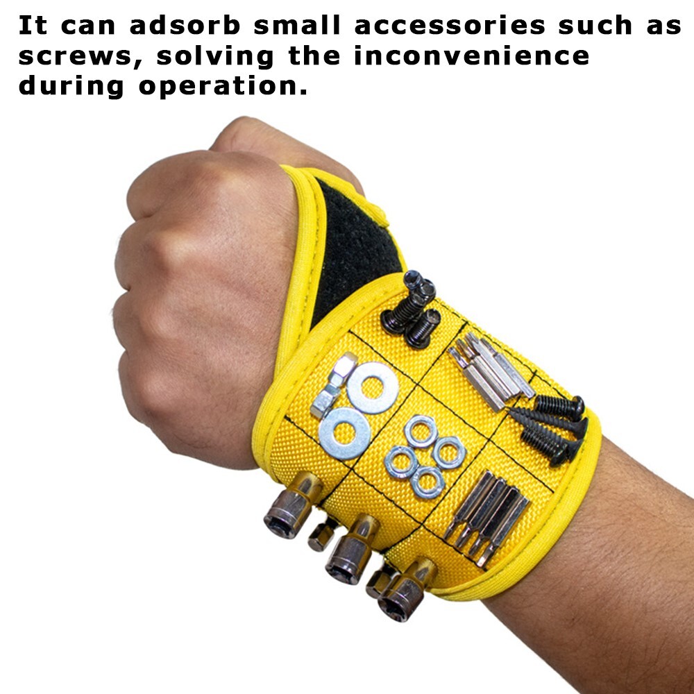 Advanced User Friendly Easy to Use Thumb-Wrapped Magnetic Tool Storage Wristband
