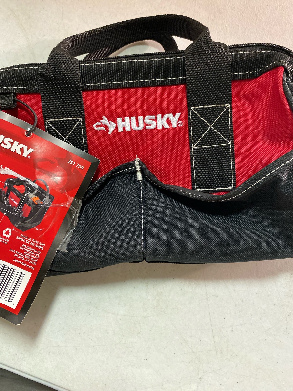 Husky 600D Polyester Tool Bag, Water-Resistant, 12″x7″ Jobsite