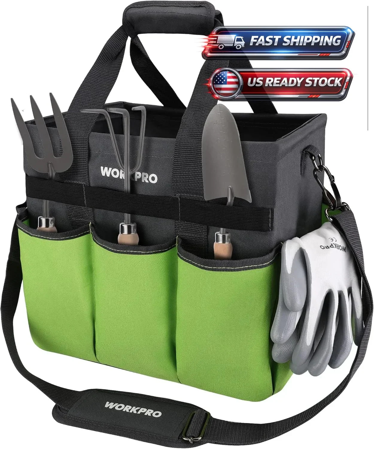 12 Inch Small Tool Bag, Open Top Tool Tote with Stainless Steel Handle and Ad…
