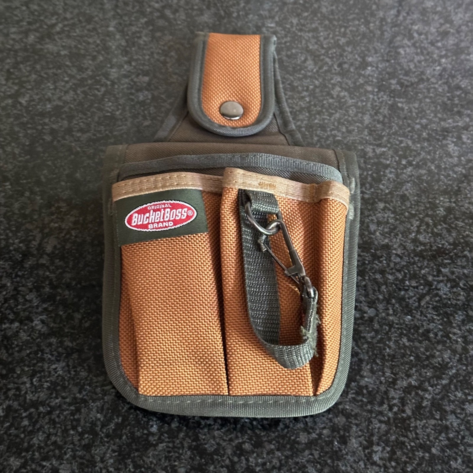Original Bucket Boss Canvas Utility Tool Pouch Belt Loop Snap On 5 Pocket + Clip