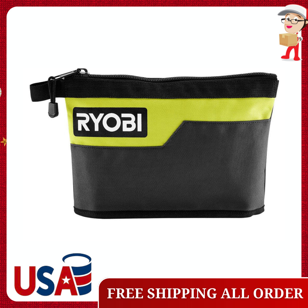Ryobi Waterproof 12 In. Zipper Utility Pouch for Tools, Multi-Purpose Bag