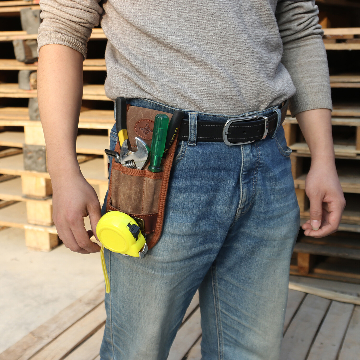 Tools Belt Pouch Compact Drill Pocket Wrench Holder Tape Measure Hanger