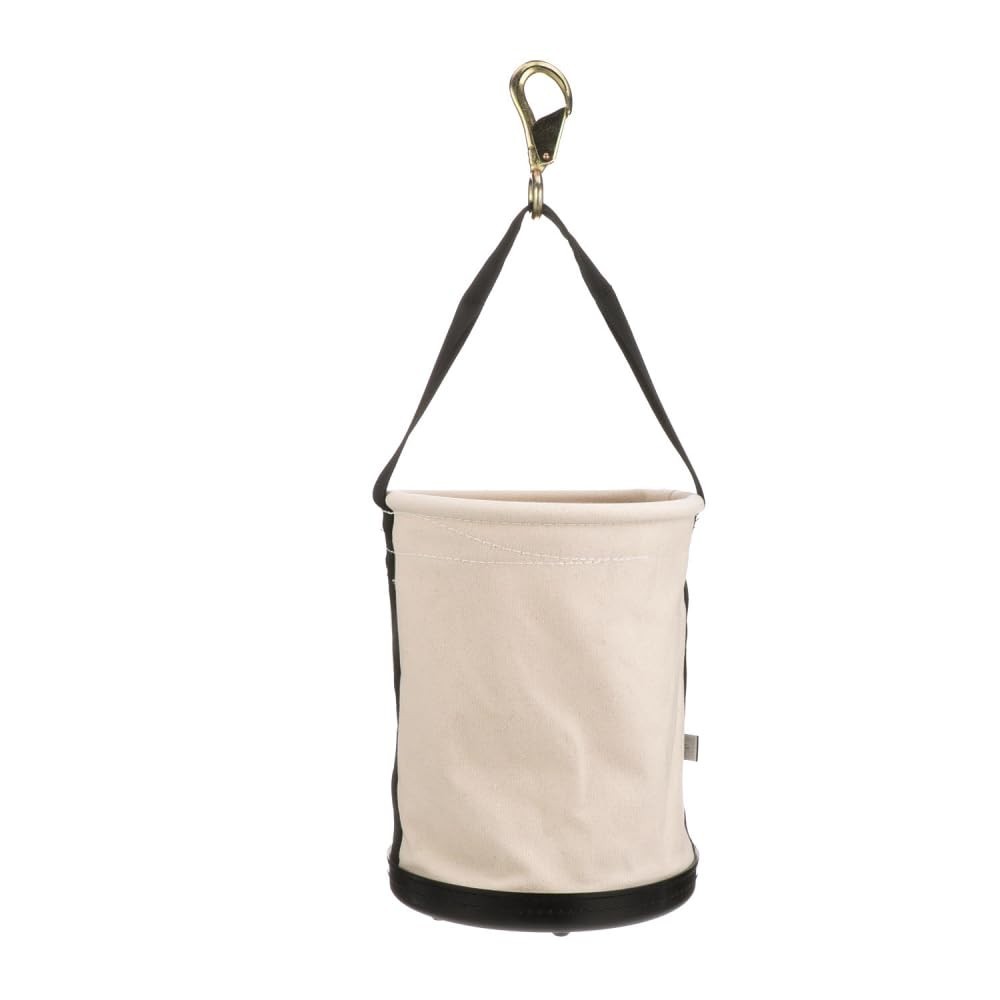 All-Purpose Canvas Tool Bucket with Plastic Bottom & Drain Holes, 150 lb Capacit