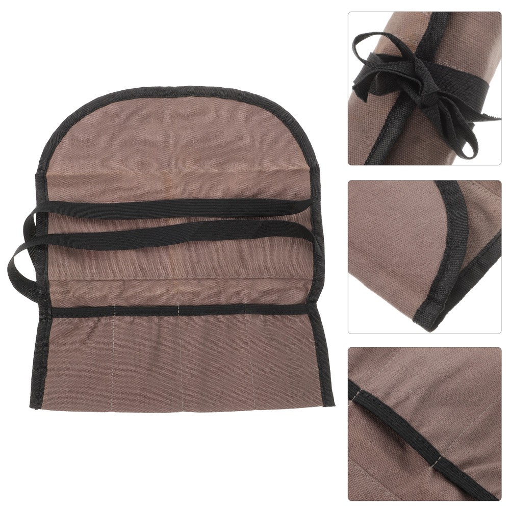 2Pcs Wear-Resistant Canvas Tool Roll Bag Organizer for Screwdrivers and Wrenches