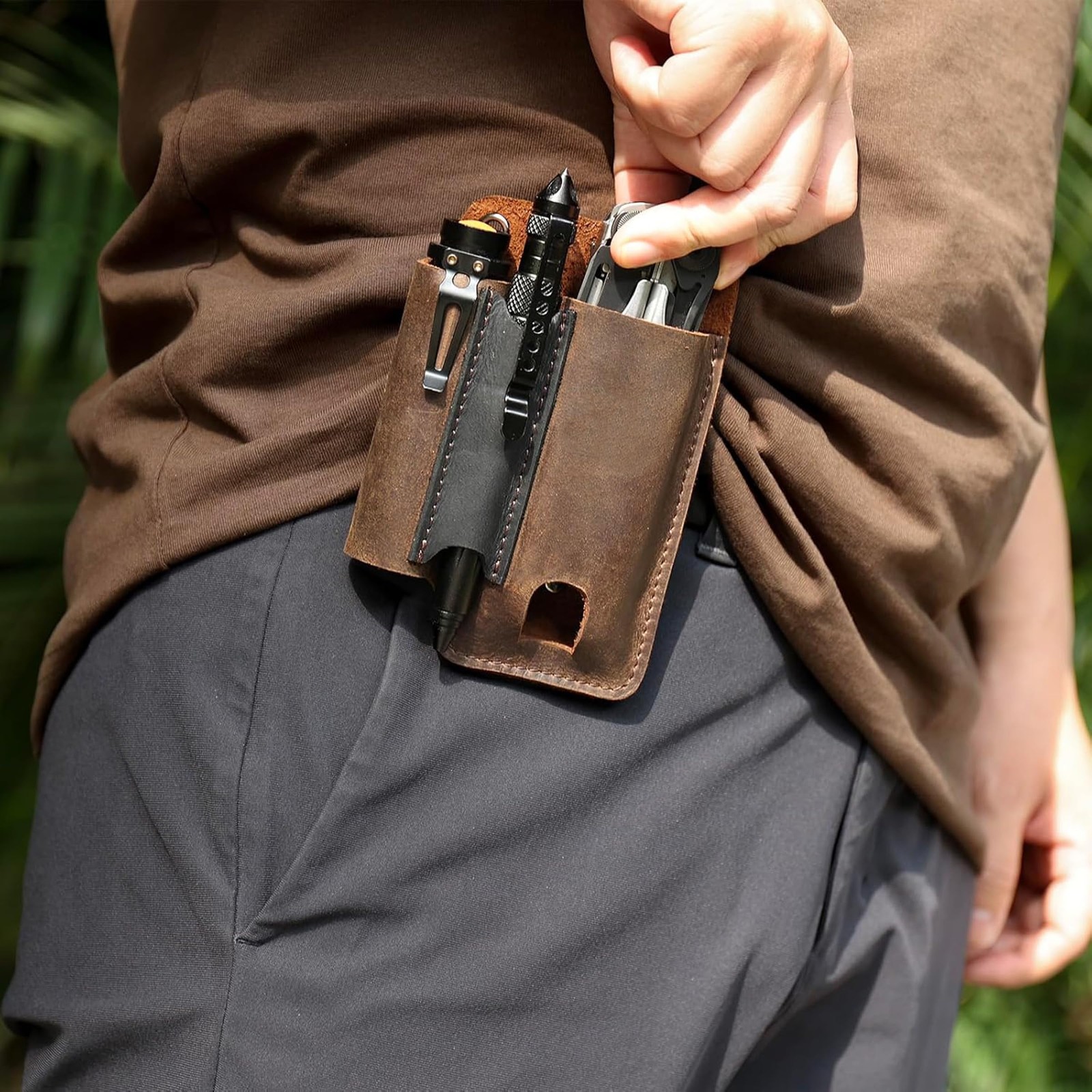 Leather Multitool Sheath with Belt Clip – Multitool Holster for Belt – EDC Be…