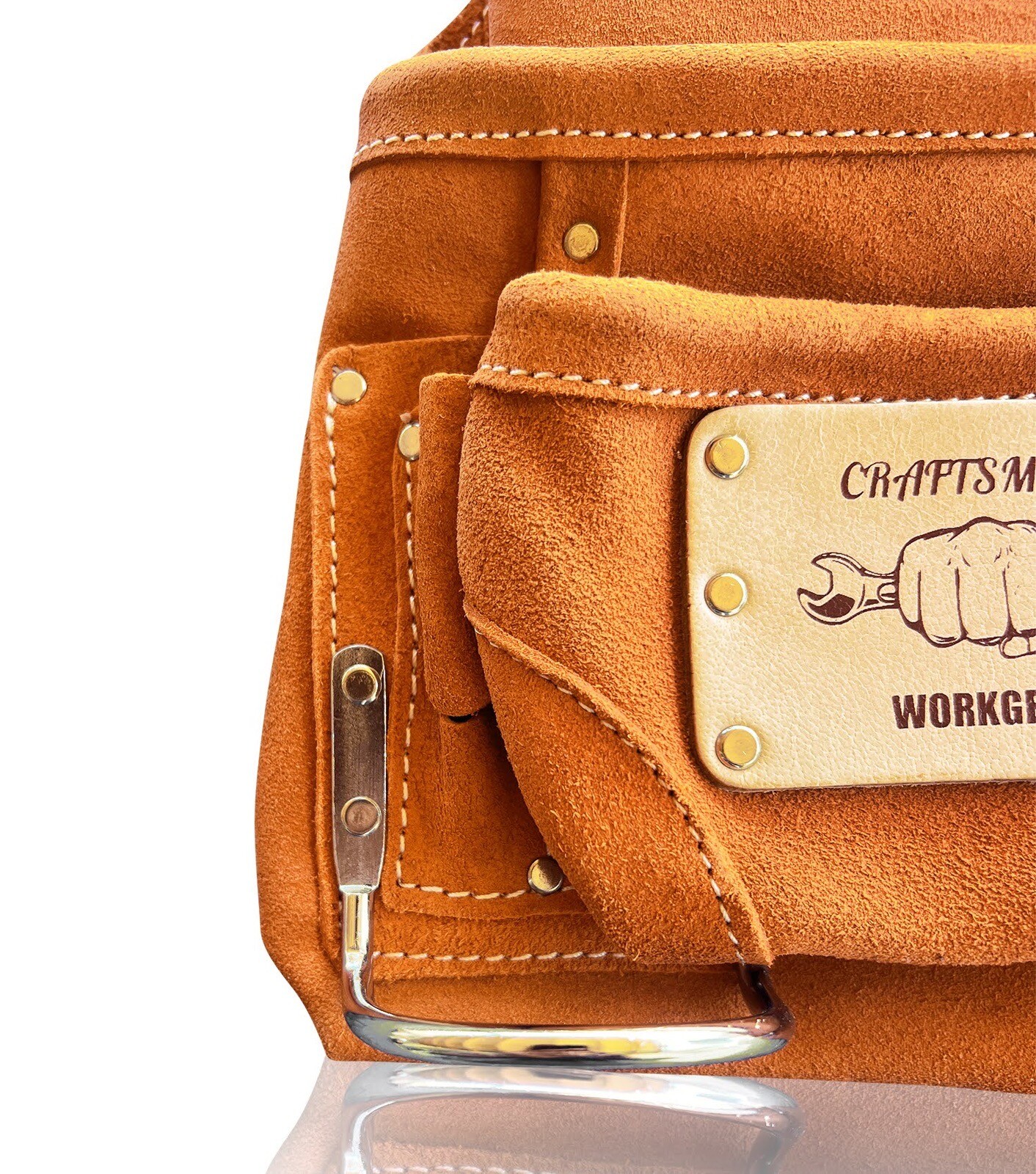 Carpenter Drywaller Bolsa Tool Pouch Heavy Duty 10 Pocket Suede Leather BOGO!