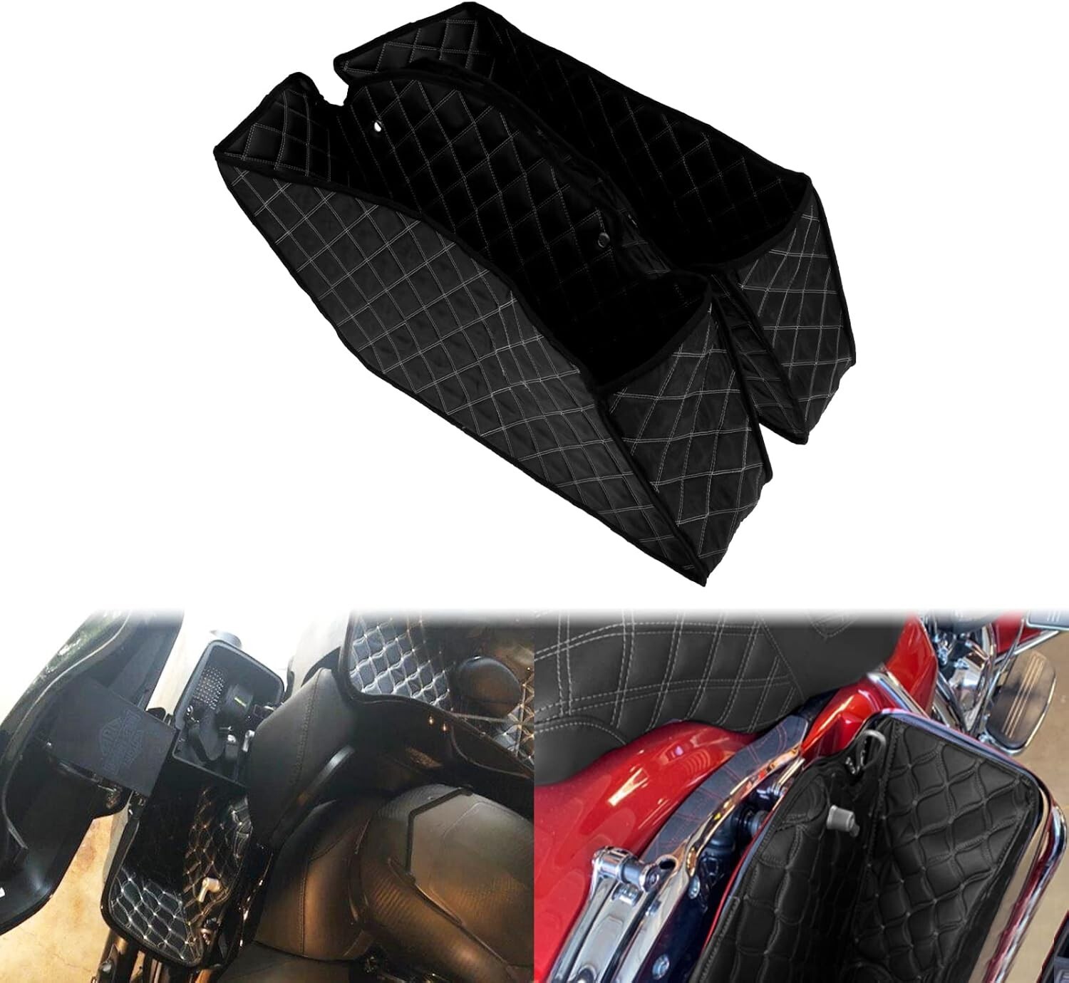 Motorcycle Drop-In Saddlebag Liners Non-Stretched Non-Tapered Fits for Harley Fa