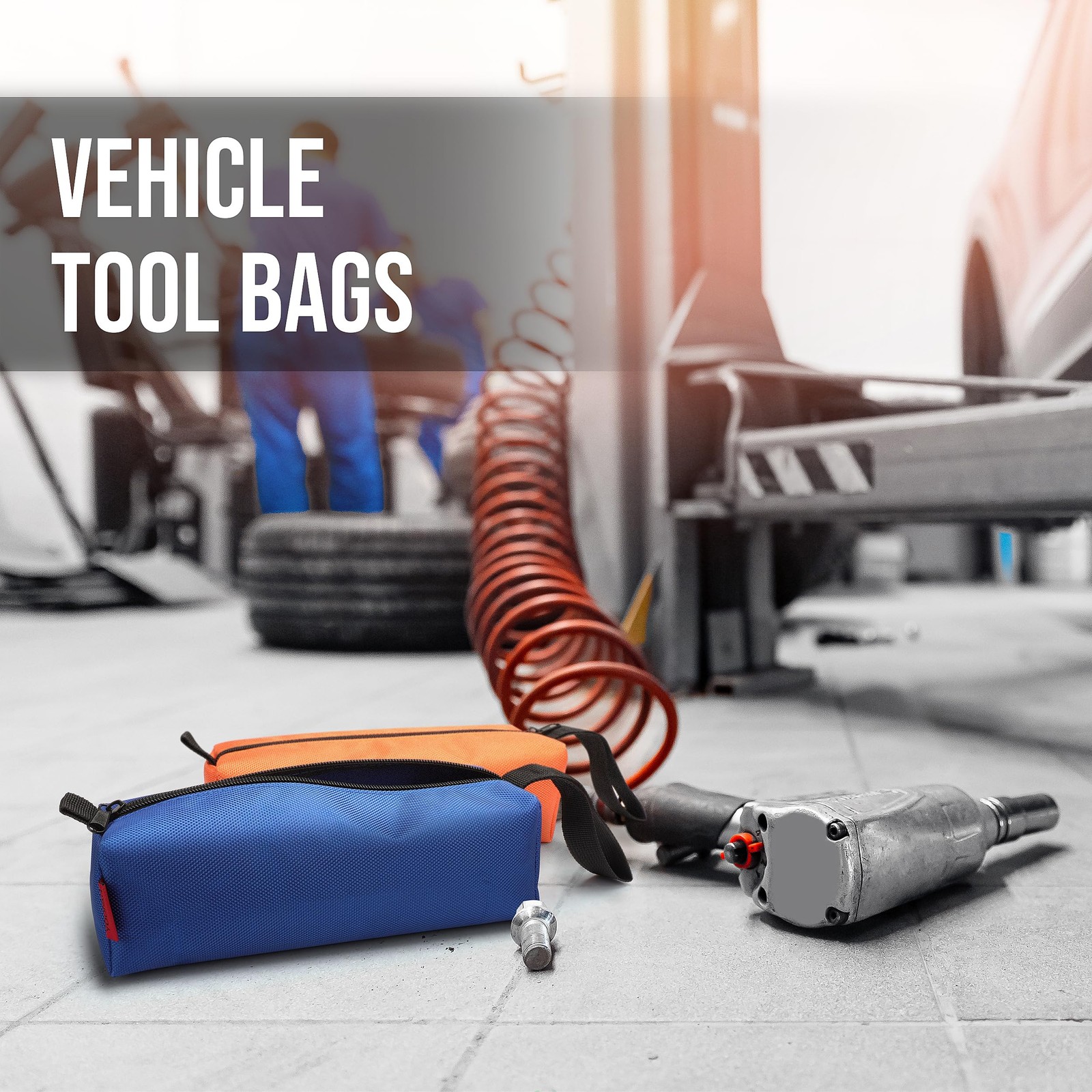 Tool Bags – 5 Packs of Heavy Duty Tool Pouches with Zipper, Made with 1680D O…
