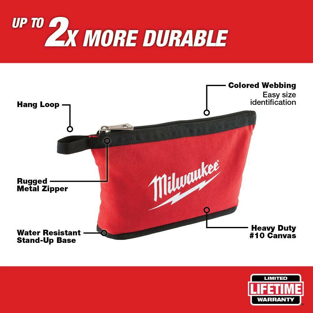 milwaukee caddy/tote 20 in packout tool bag tear-resistant shoulder strap red