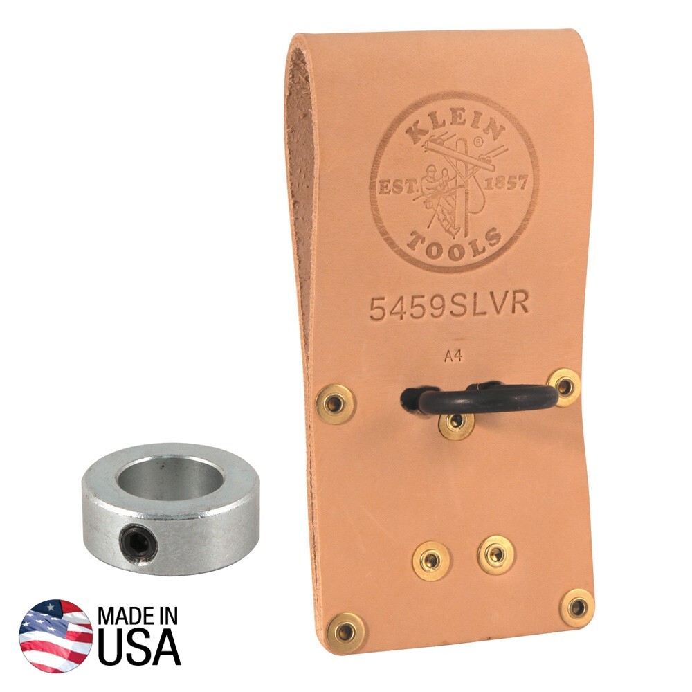 Klein Tools 5459SLVR Round Connecting Bar Leather Holder with Lock Collar