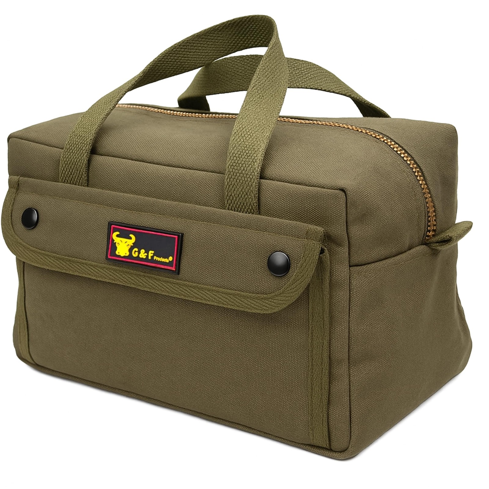 Waxed Canvas Military Duffle Bag, Water-Resistant, Adjustable Strap, Double Z…