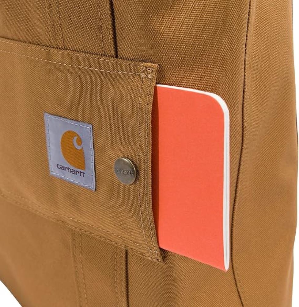 CARHARTT Unisex Vertical Open Tote Bag Durable Water-Resistant CB0378 Brown
