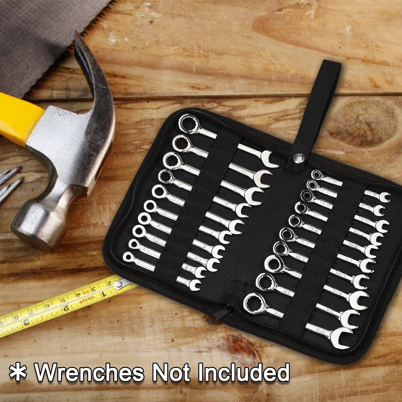 SPEEDWOX 20 Pockets Wrench Tool Storage Bag, Metric and SAE Pouch, Orange