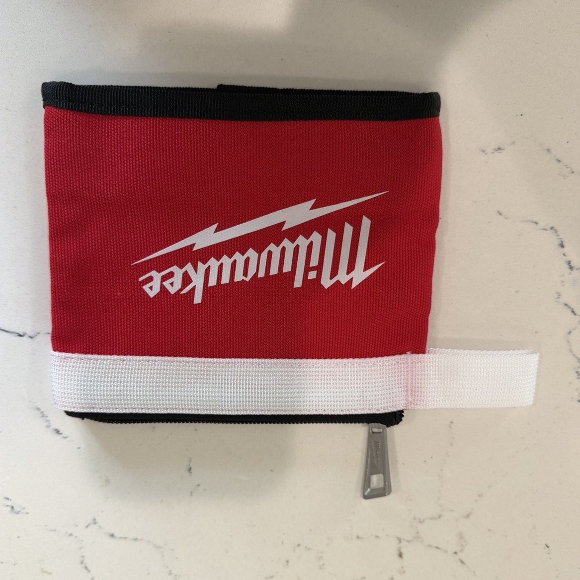 Milwaukee Small Fabric Tool Pouch w/ Zipper Closure, Red/White/Black
