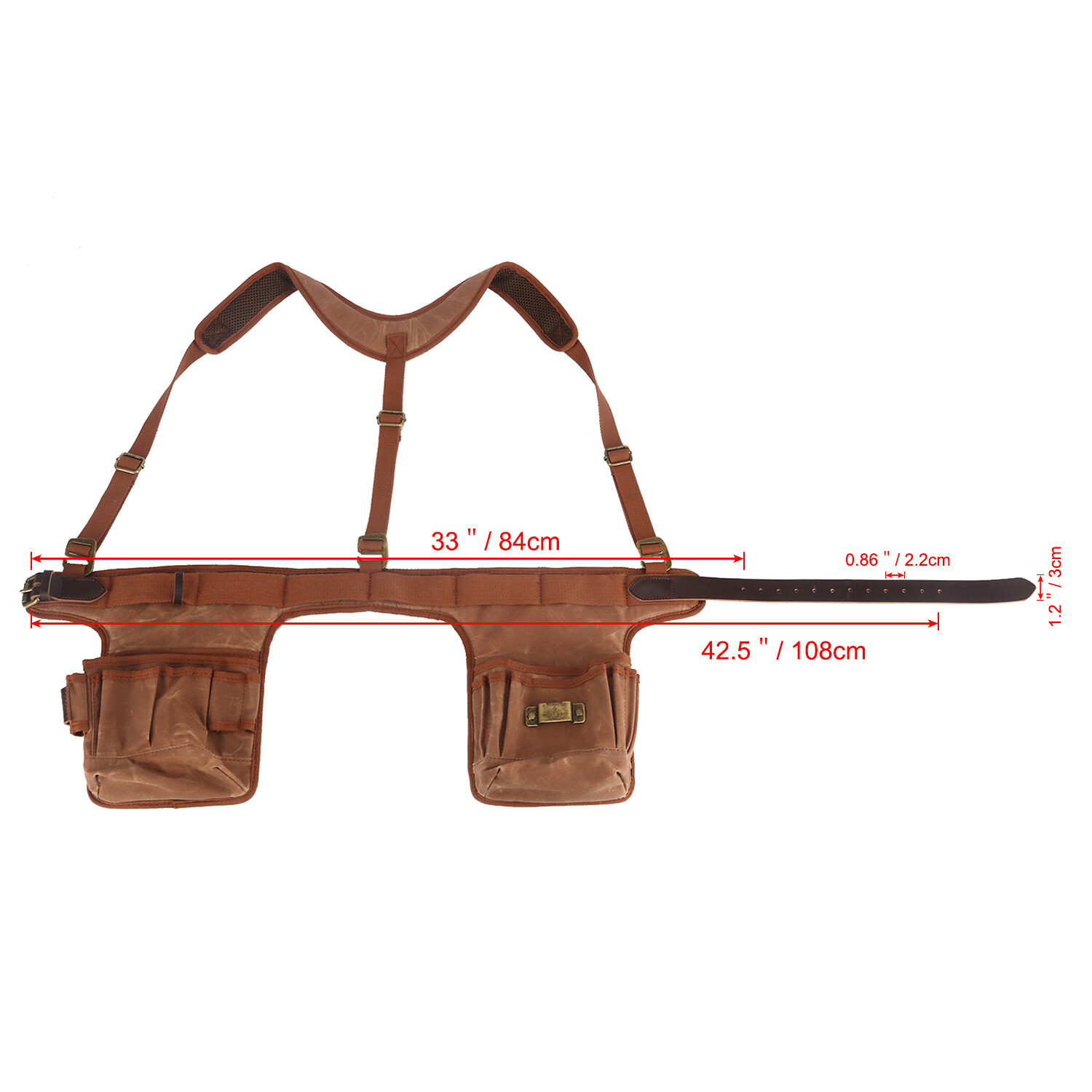 TOURBON Work Tool Belt Suspender Drill Pouch Holder Electricians Carpenters Vest