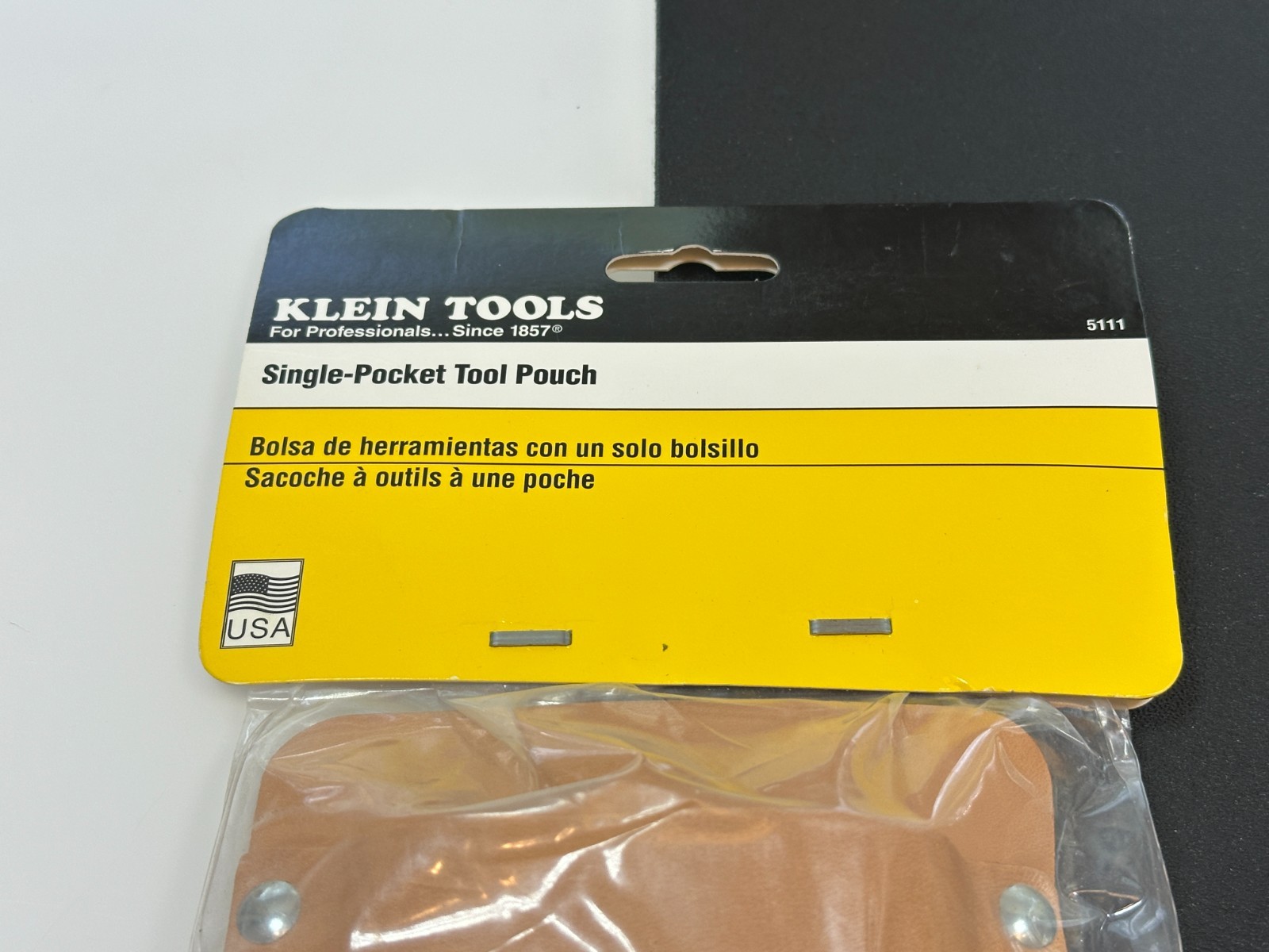 🇺🇸 Klein Tools USA 5111 Single Pocket BROWN (Rare) Leather Tool Pouch, NOS NEW