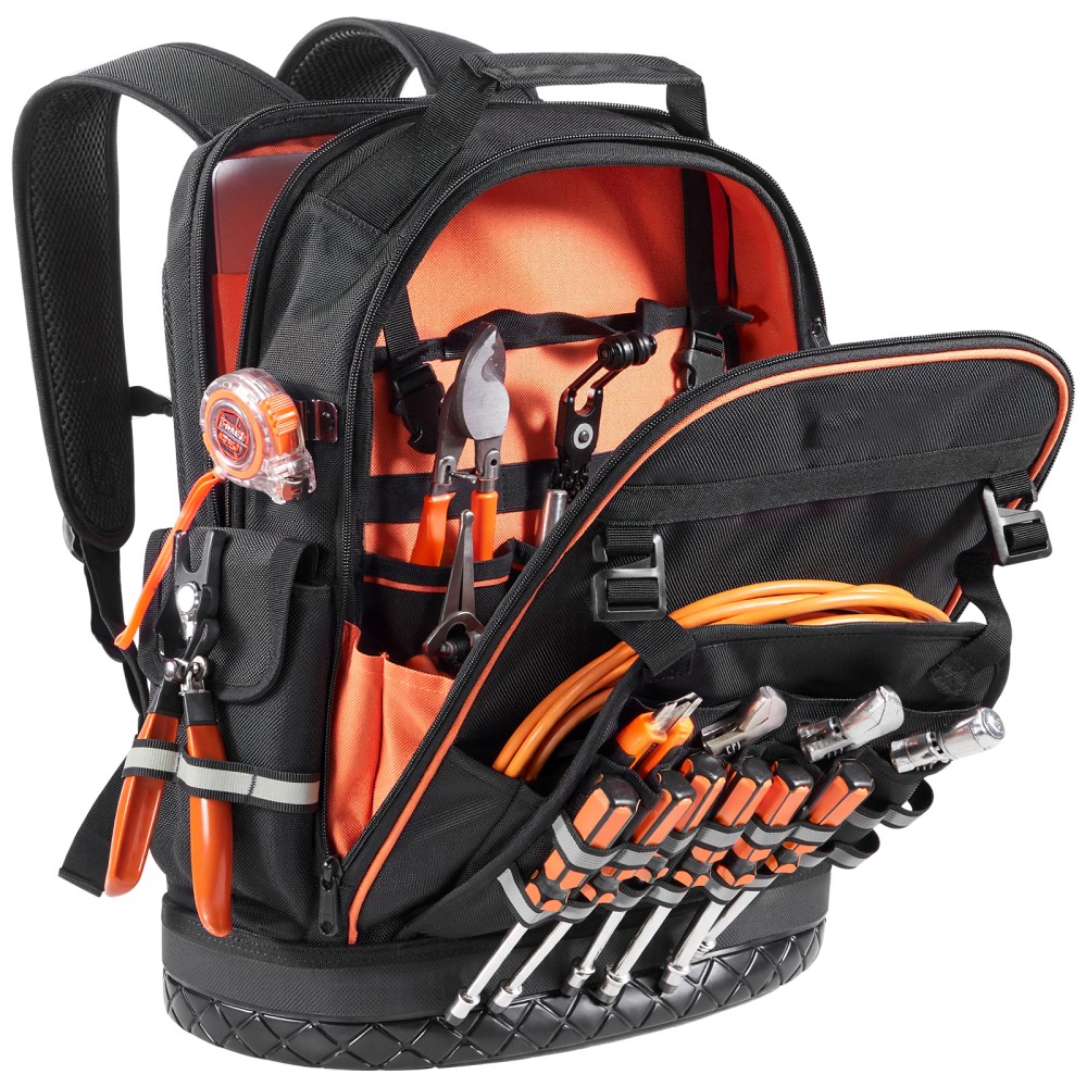 Tool Backpack 64 Pockets Tear-resistant Jobsite Organization Bag for Electrician