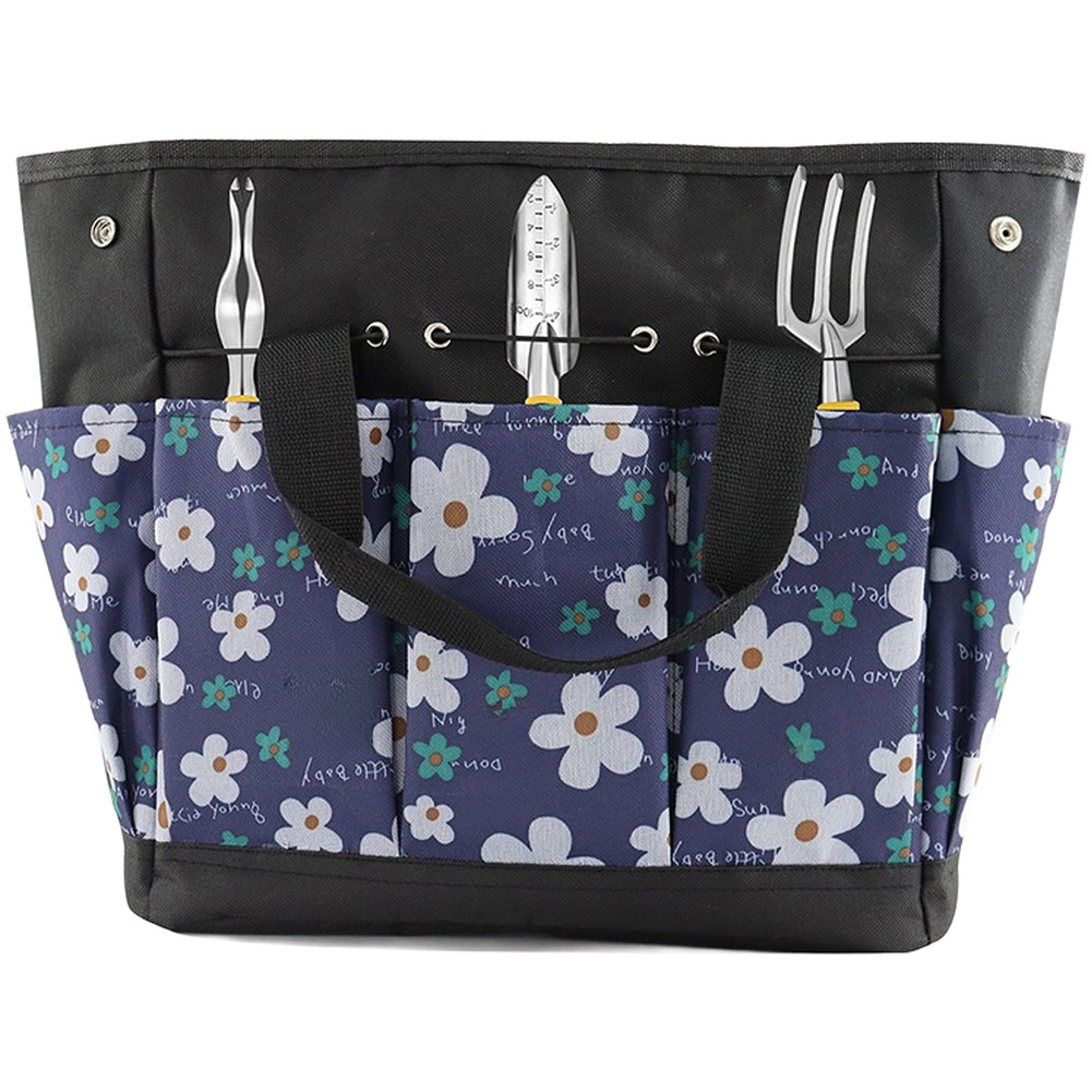 Garden Tool Storage Bag Flower Pattern 600D Oxford Cloth 34 x 17 x 30 cm