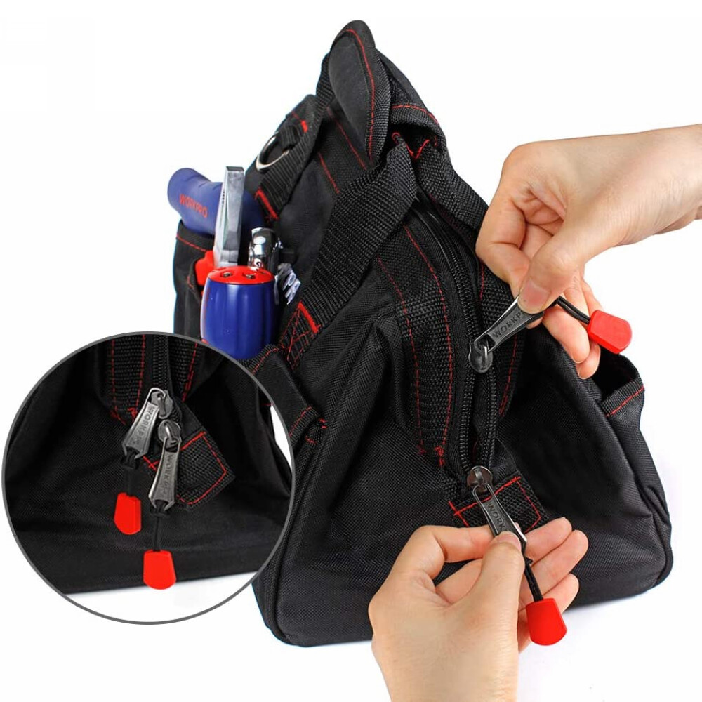 Workpro 12” Storage Tool Bag Close Top Wide Open Mouth Polyester Double Zipper