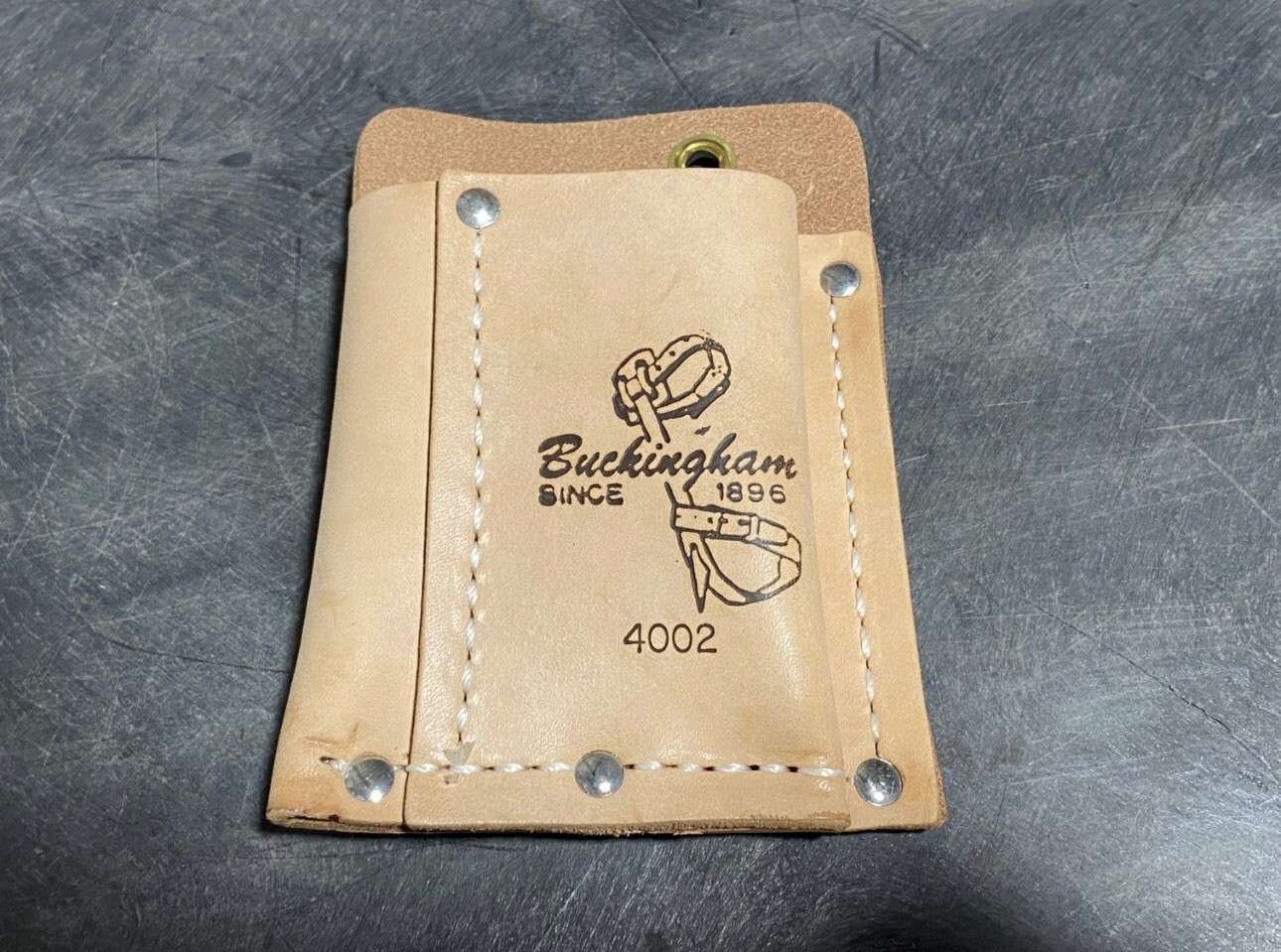 BUCKINGHAM LINEMAN Electrician Tool Pouch Leather 2 Pocket BUCK Model 4002(RARE)