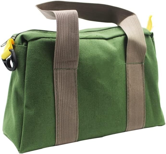 12 Inch Wide Mouth Tool Bag, Heavy Duty Canvas Tool 11.81″L x 4.72″W x 7.09″H