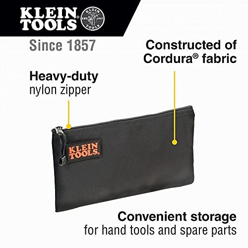 Klein Tools 5139B Zipper Bag, Cordura Nylon Tool Pouch, 12-1/2-Inch, Black